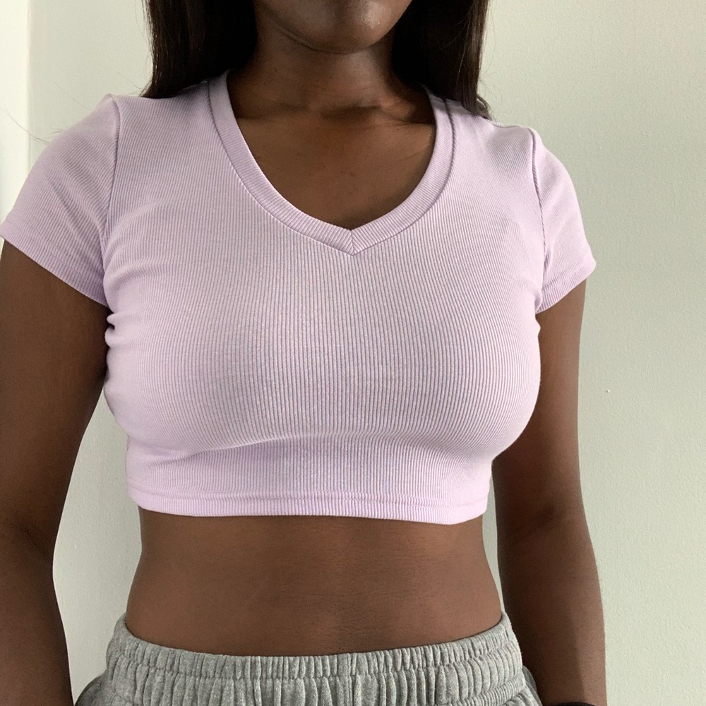 Light Lavender purple knit crop top!🟣🟪💜!